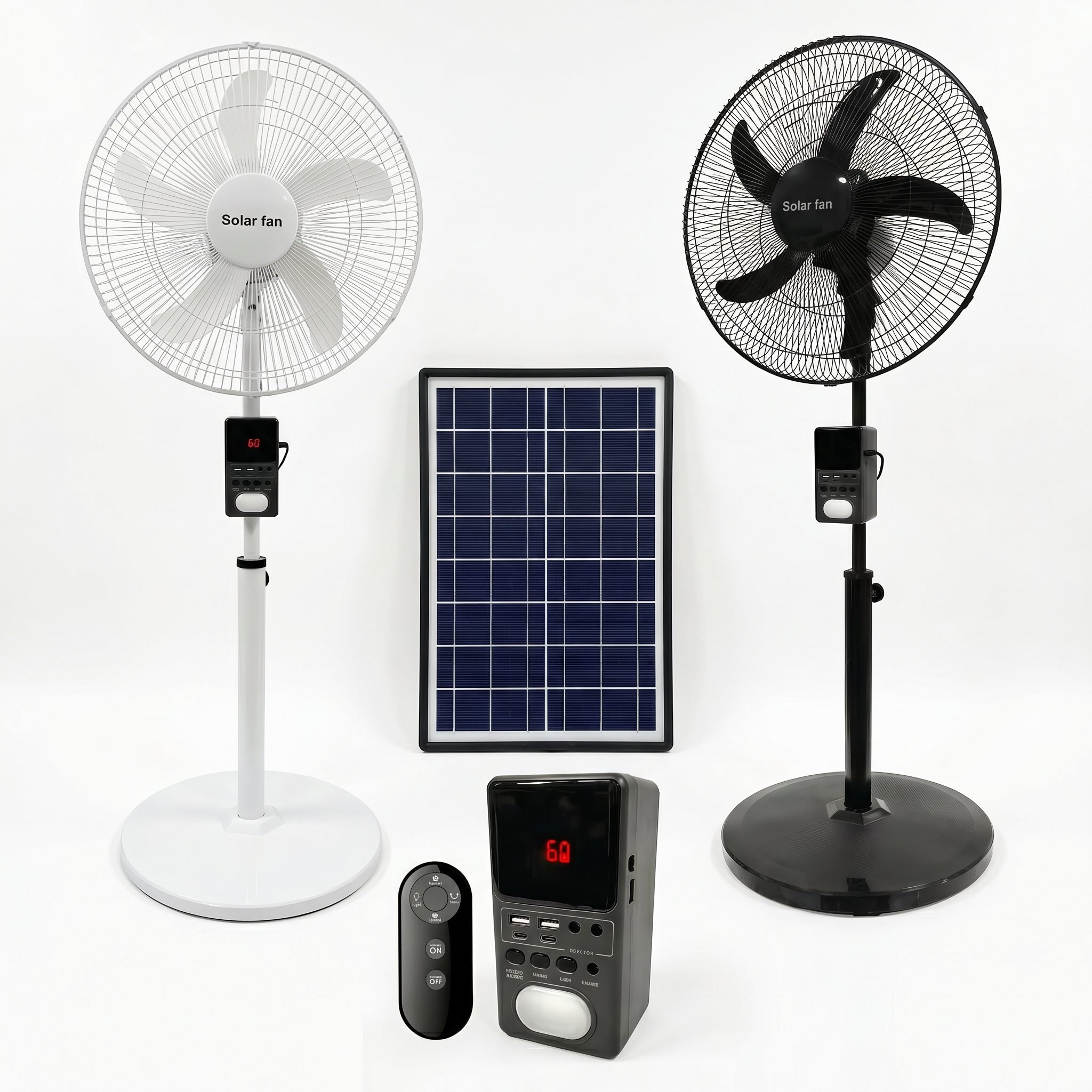 Solar charging fan detail